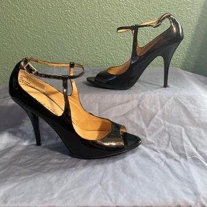 Michael black patent leather high heels